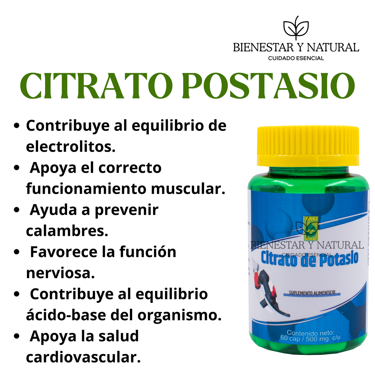Citrato de Potasio c/60 cápsulas