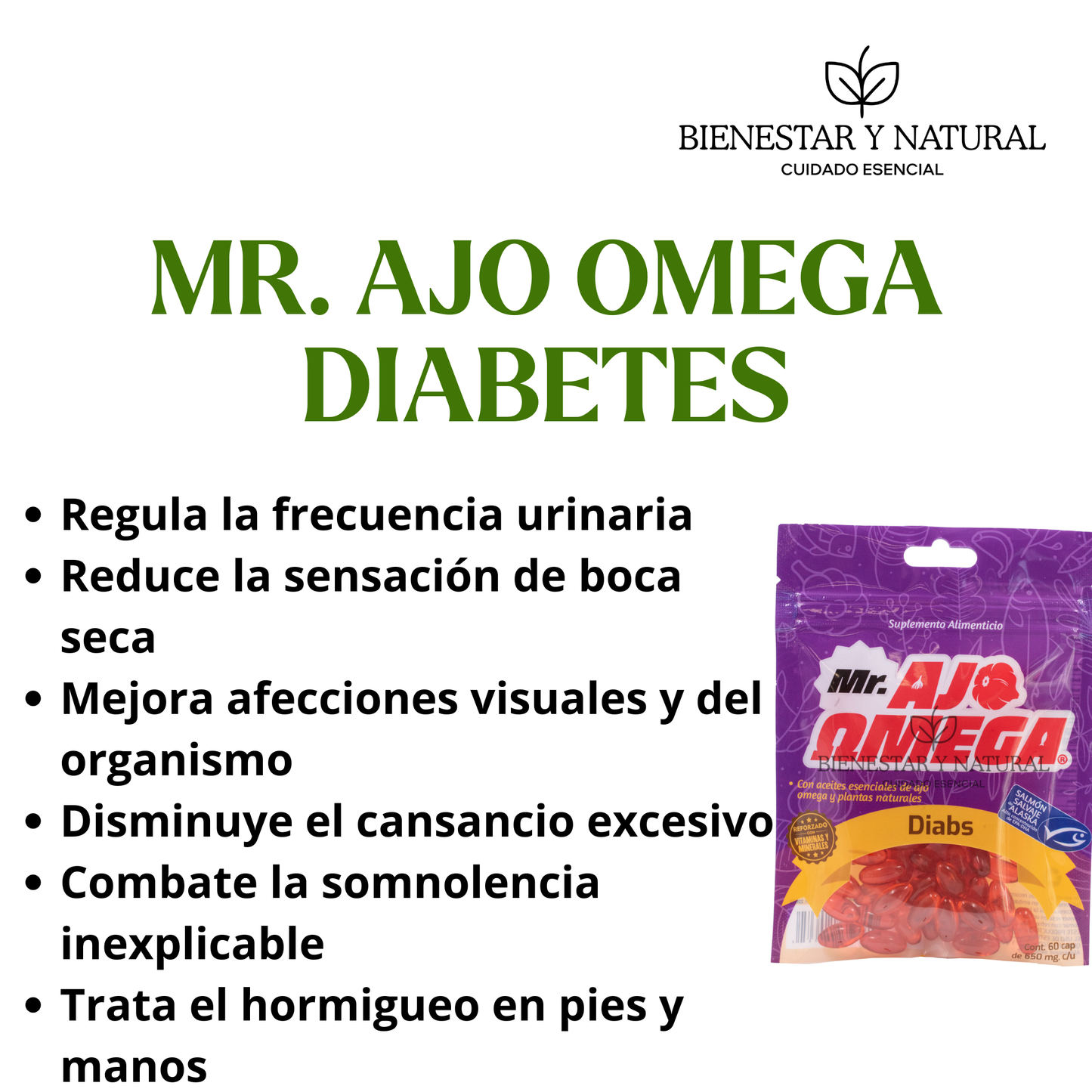 Mr. Ajo Omega Diabetes c/60 cápsulas