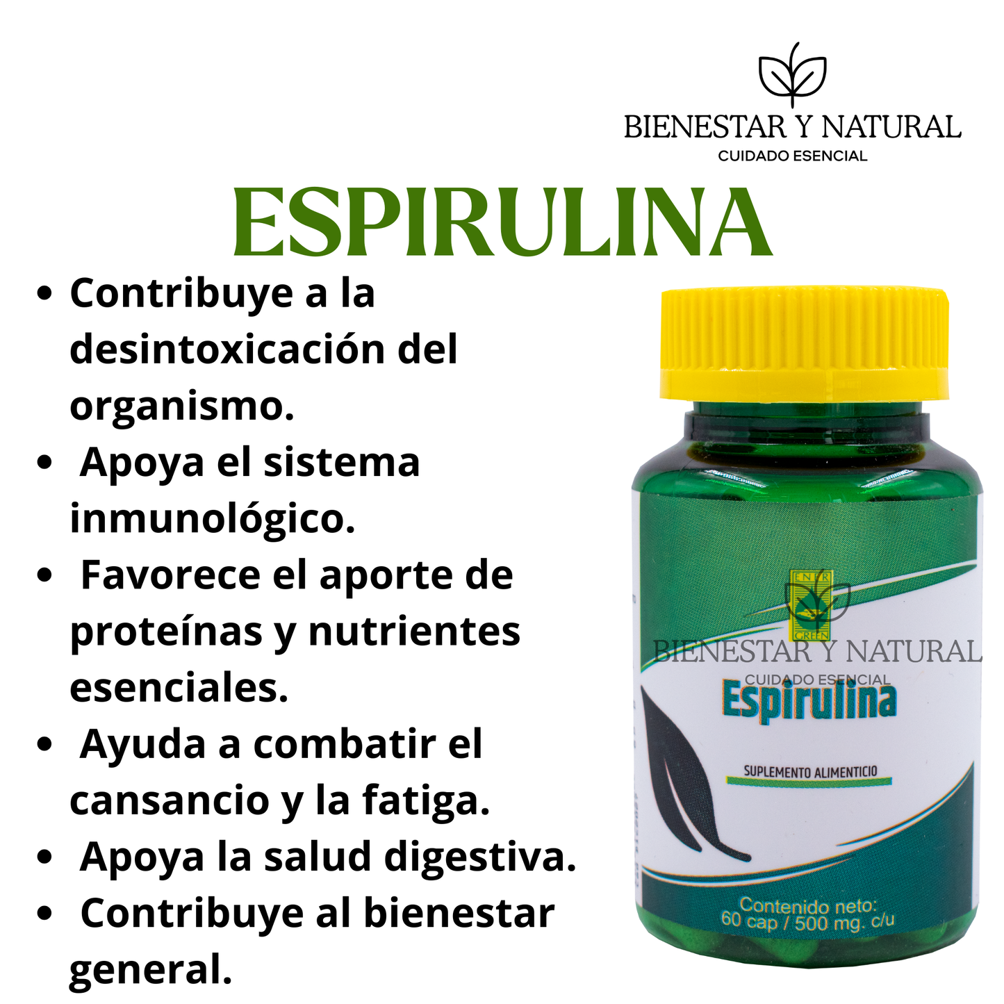 Espirulina c/60 cápsulas