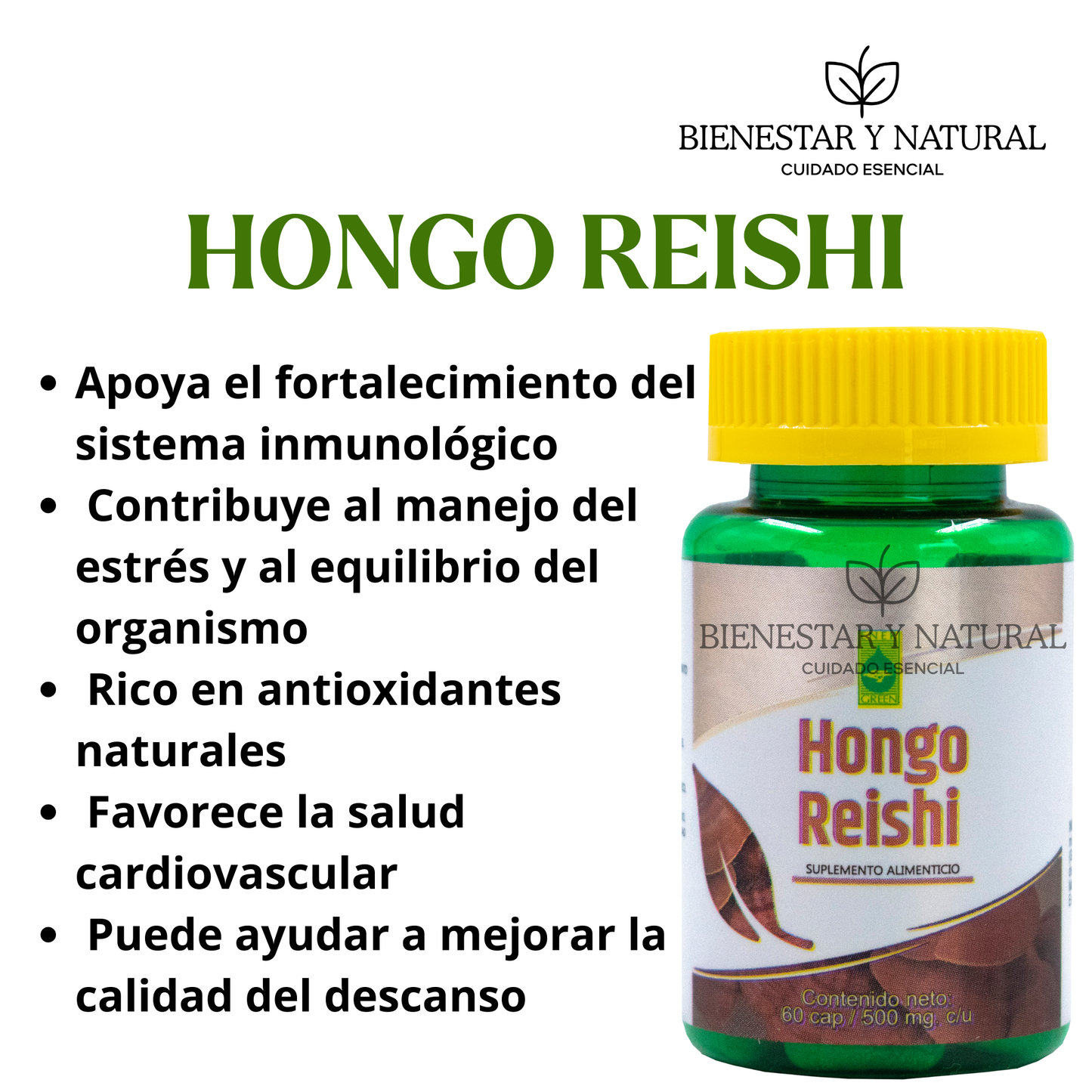 Hongo Reishi c/60 cápsulas