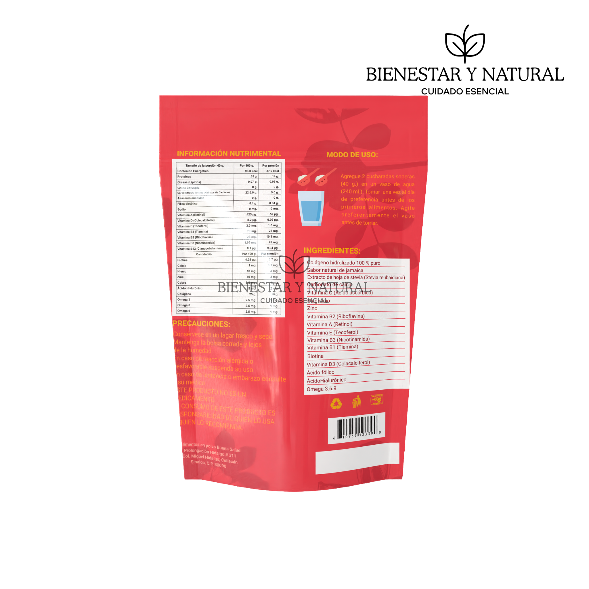 Colágeno Hidrolizado Sabor Jamaica 1.2kg