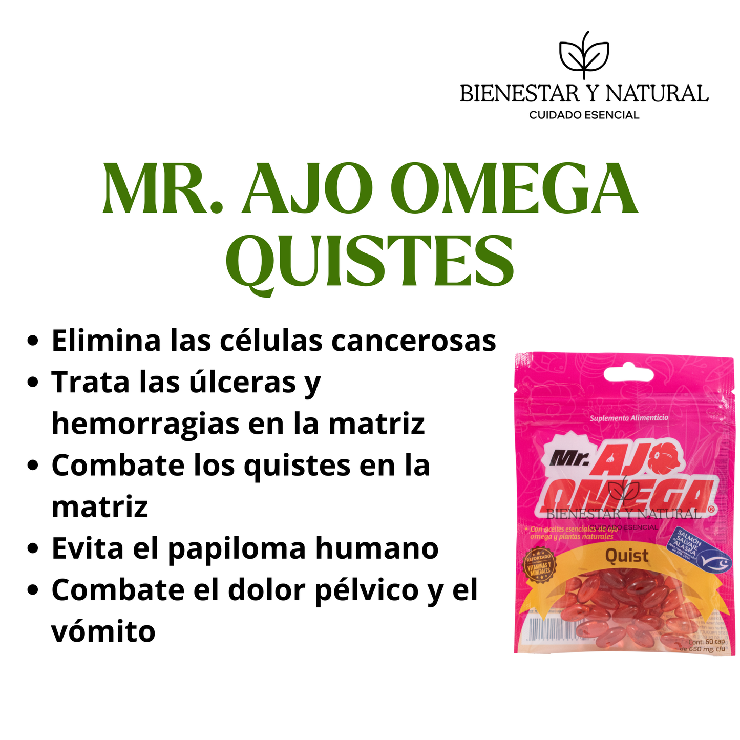 Mr. Ajo Omega Onco Quistes c/60 cápsulas